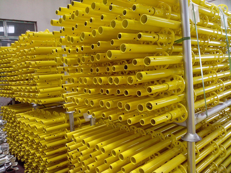 Yellow Painted Multidirectional Scaffolding Standard for Construction